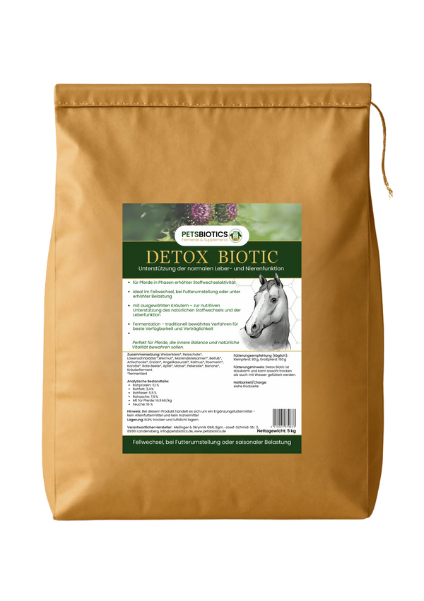 Detox Biotic Bitterstoffreiche Pflanzen und fermentierte Rohstoffe für eine bewusste Leber- und Stoffwechselfütterung